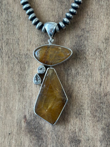 Rutilated Quartz & Topaz Pendant