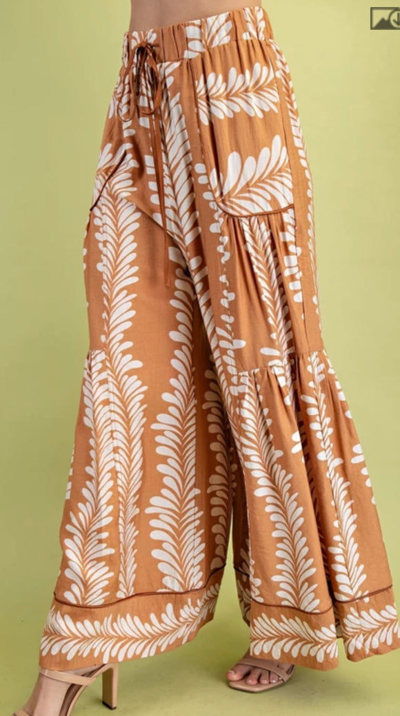 Printed Wide Leg Pant