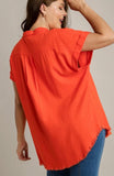 Plus Umgee Button Down Short Sleeve Shirt