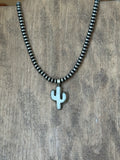 Small bone cactus pendant