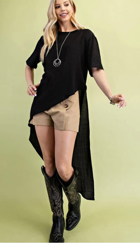Asymmetrical Short Sleeve Top