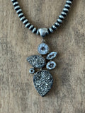 Druzy & Topaz Pendant