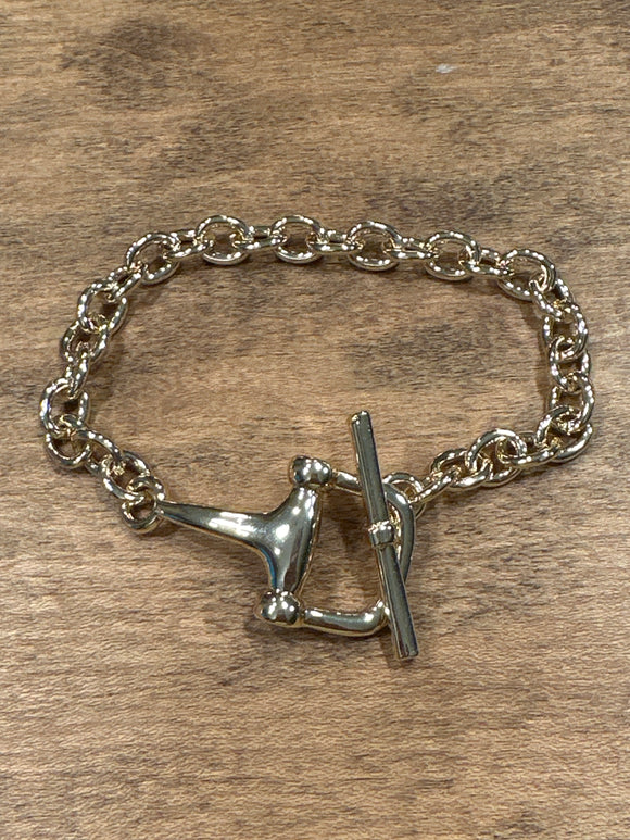 Horse bit toggle bracelet