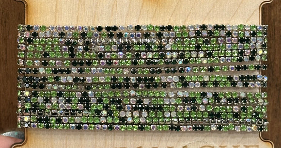Multi strand green rhinestone bracelet set