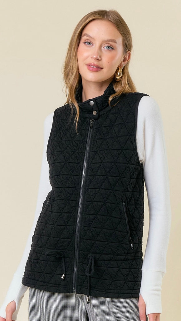 Zip-Up Quilted Vest