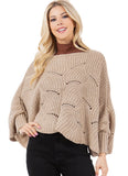 Sweater Poncho with Sleeves