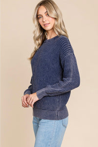 Navy Mineral Wash Sweater