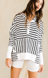 Black & white lightweight sweater hoodie