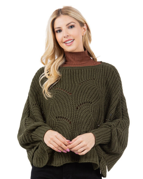 Sweater Poncho with Sleeves