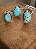 Double turquoise cuff bracelet
