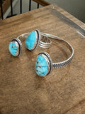 Double turquoise cuff bracelet