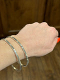 Stamped sterling bangle bracelets