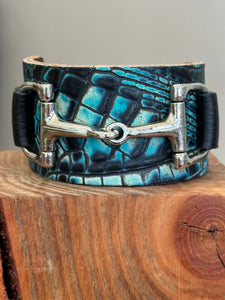 Horse bit leather cuff