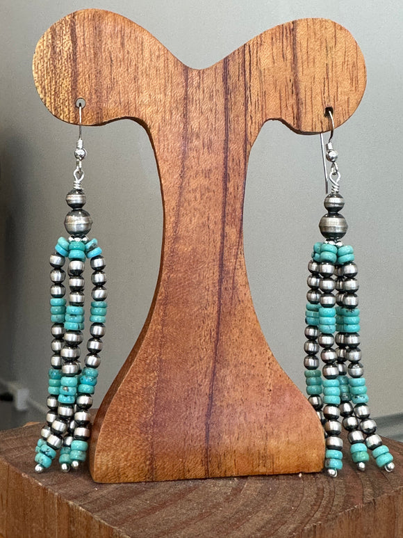 Turquoise tassel earring