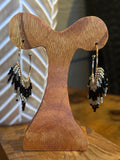 Gold hoop seed bead earrings