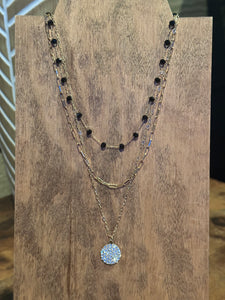 Multi crystal and pave necklace