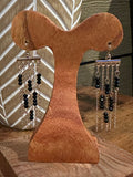 Black crystal tassel earring