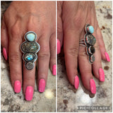 Chinese Apatite & Turquoise Ring