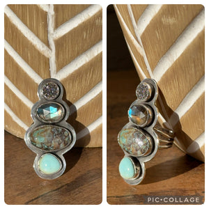 Chinese Apatite & Turquoise Ring