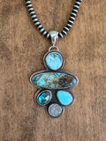 Chinese Apatite& Turquoise Pendant