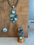 Chinese Apatite& Turquoise Pendant