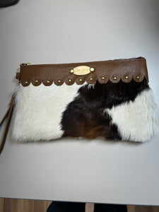Hair-On Leather Clutch