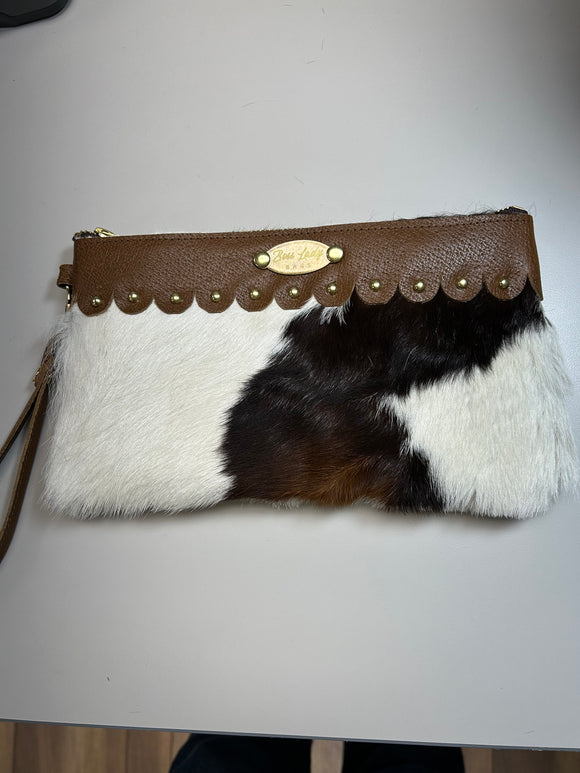 Hair-On Leather Clutch