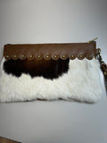 Hair-On Leather Clutch