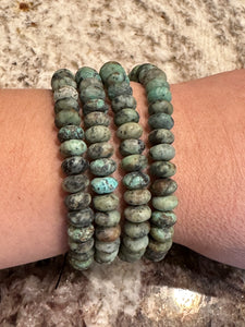 African Turquoise Stretch Bracelet-Matte