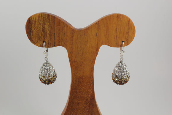 Amber crystal teardrop earrings