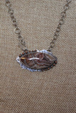 HAMMERED SILVER WITH AGATE AND COPPER ACCENTS PENDANT