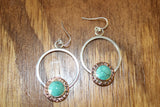 TURQUOISE & COPPER CIRCLE DANGLE EARRINGS