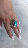 Turquoise free form bead trim ring