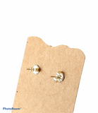 Brass domed hammered stud earrings