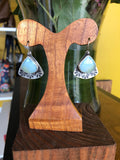 FACETED PERUVIAN OPAL STAMPED EARRINGS