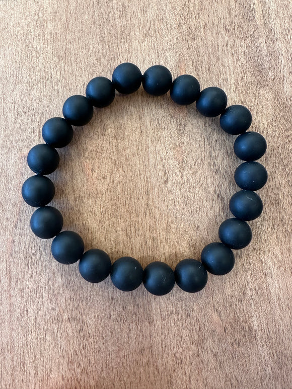 Black matte stretch bracelet