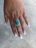 Turquoise free form bead trim ring