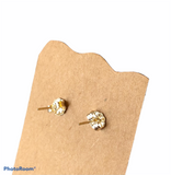 Sterling silver hammered flat stud earrings